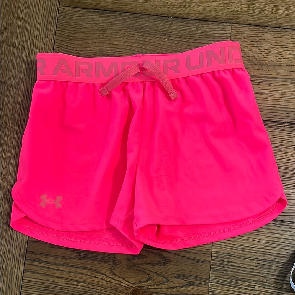 Under Armour Pink Athletic Shorts Girls youth medium
